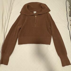 Varley Chocolate Cowl Neck Sweater